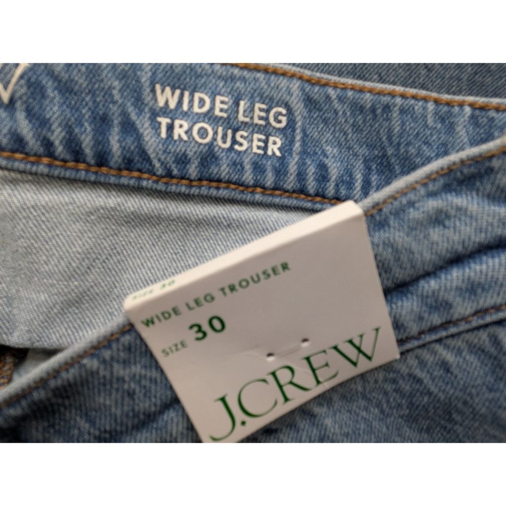 J. Crew Wide Leg Denim Trouser Chambray Blue Size 30‎ NWT $158 BP482 - Picture 5 of 7